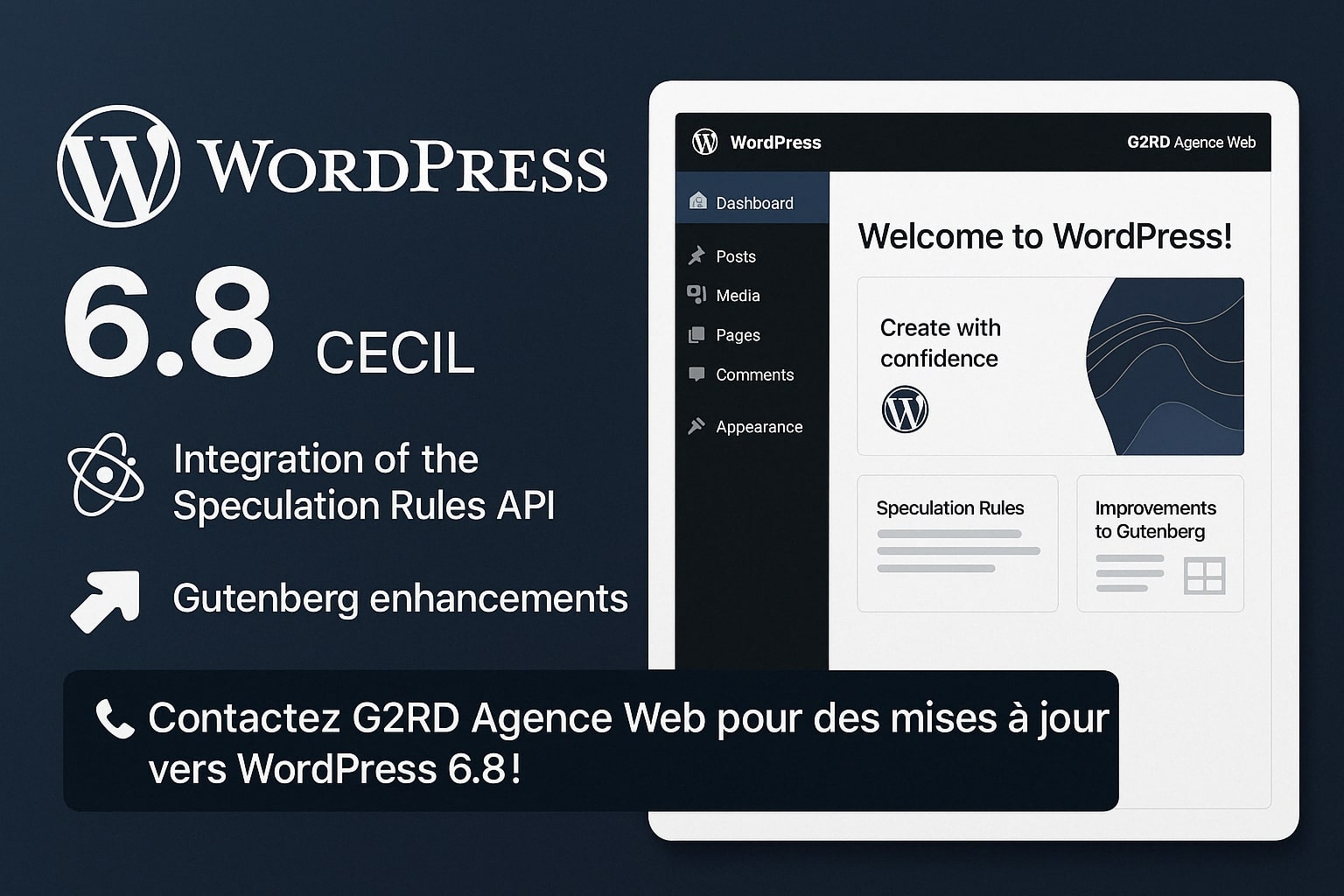 WordPress 6.8 est disponible : découvrez toutes les nouveautés avec G2RD Agence Web