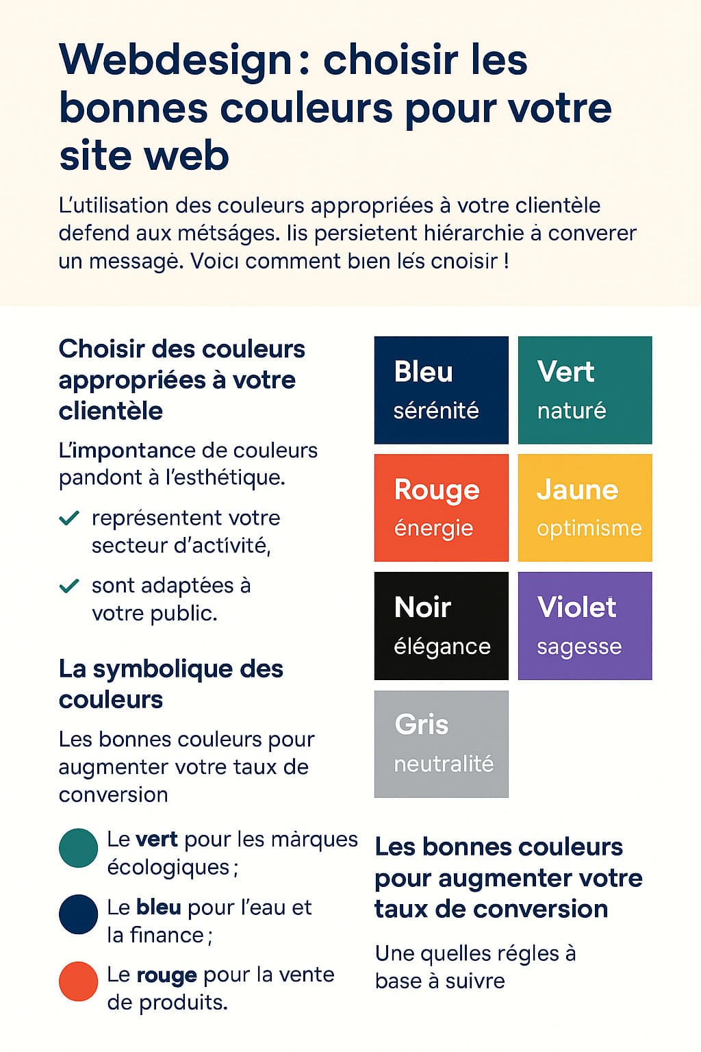 Webdesign : choisir les bonnes couleurs pour votre site web