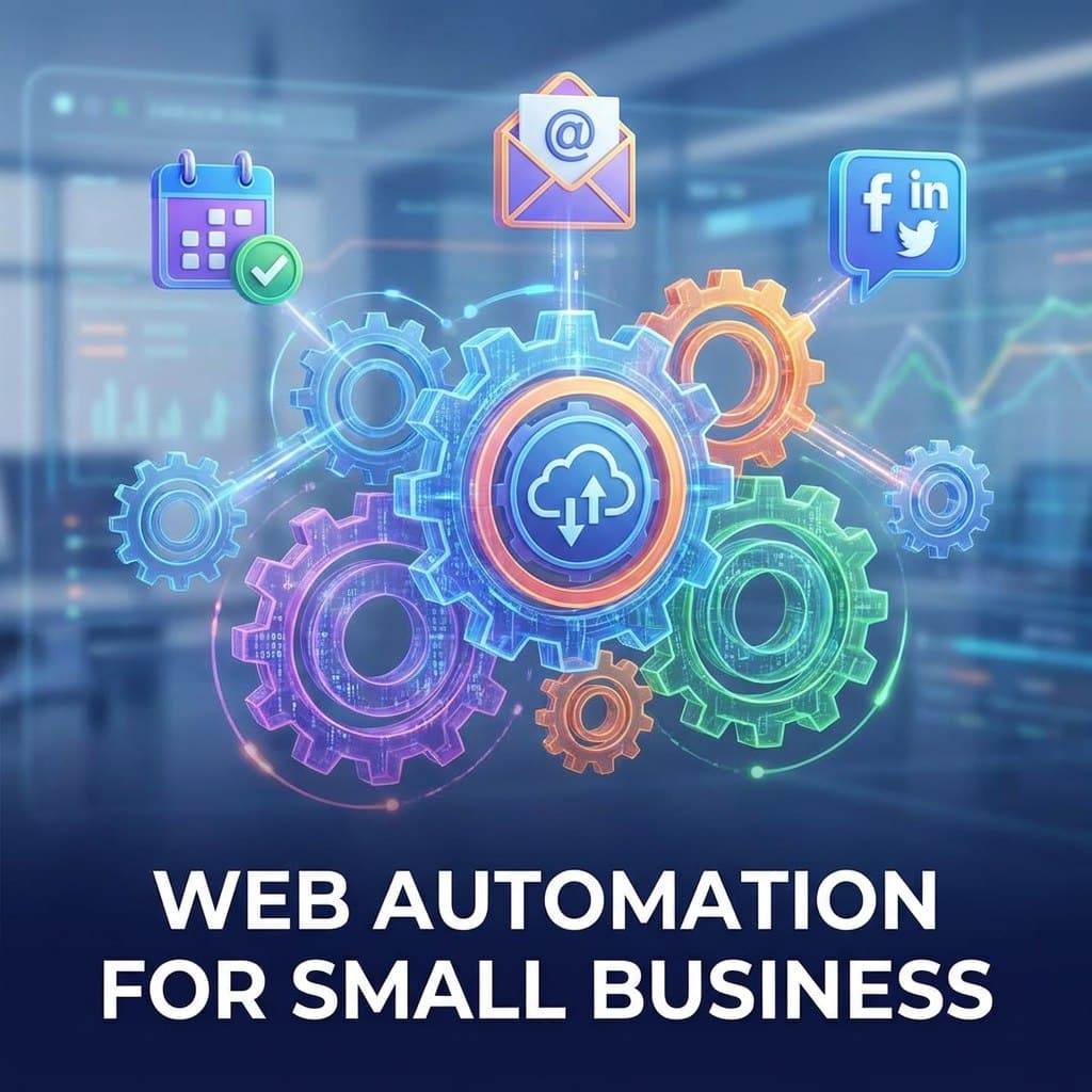 Illustration d’automatisation web pour petites entreprises