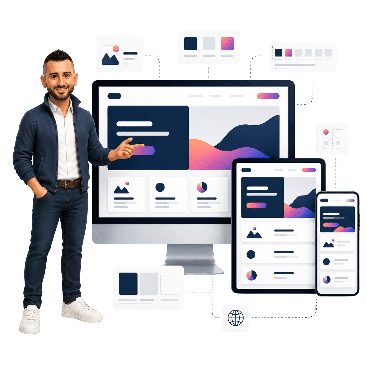 Présentation design web responsive multi‑écrans moderne