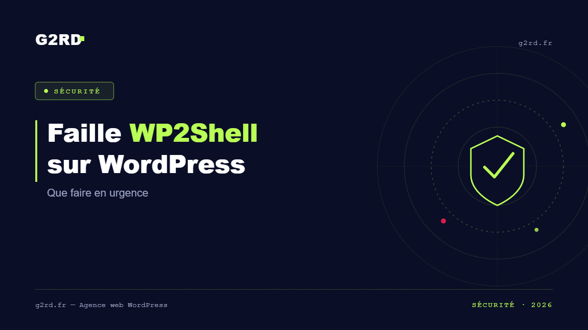 Faille WP2Shell sur WordPress — G2RD Agence Web
