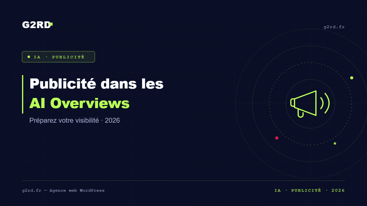 Publicité dans les AI Overviews — G2RD Agence Web