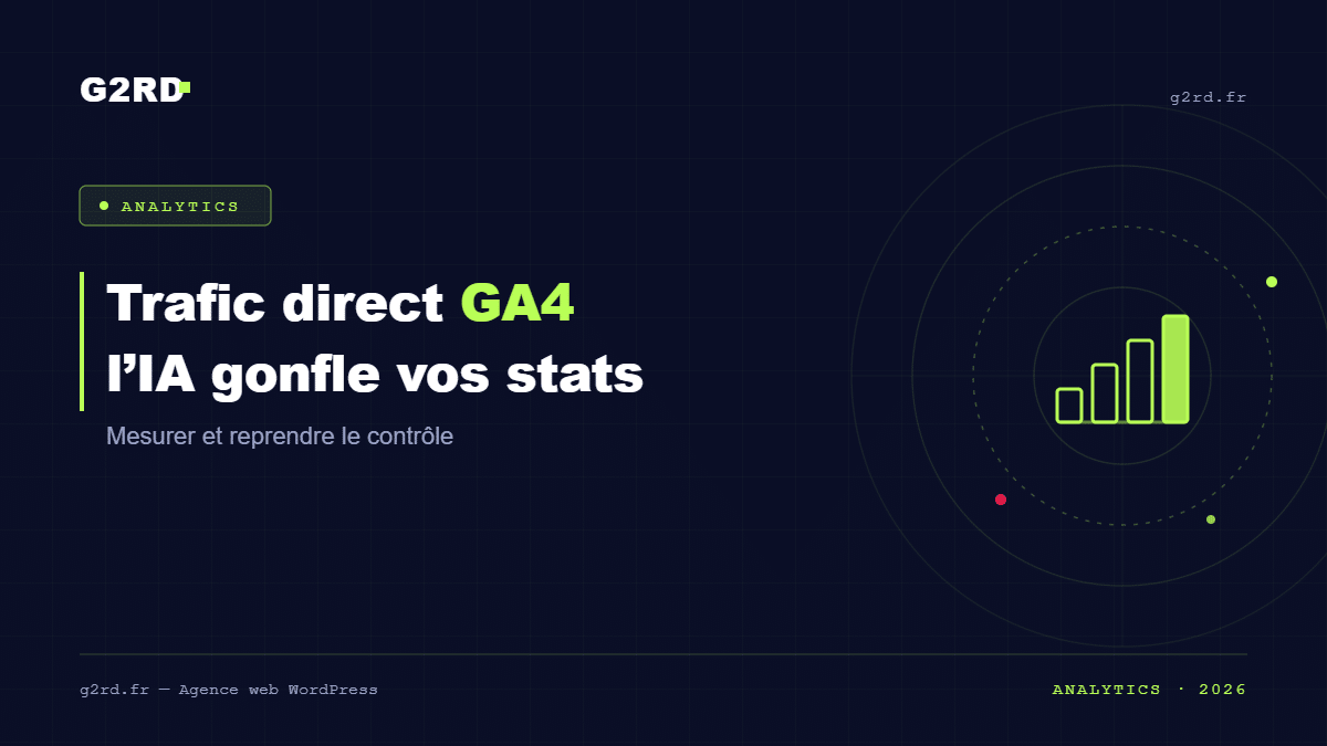 Trafic direct GA4 l’IA gonfle vos stats — G2RD Agence Web