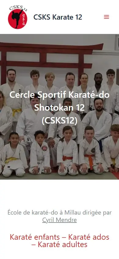 Version mobile du site du CSKS 12 karaté Millau