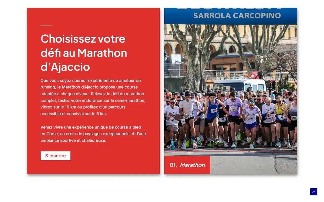 Bloc Choisissez votre défi du site du Marathon d'Ajaccio